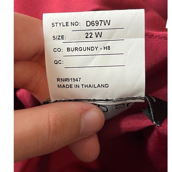 Alfred Sung dress burgundy D697w high low cocktail size 22W - Picture 7 of 8